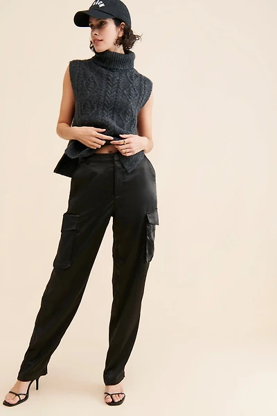 Good American Satin Cargo Trousers