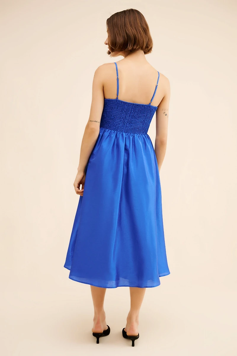 Hutch Midi Sleeveless Square-Neck Dress