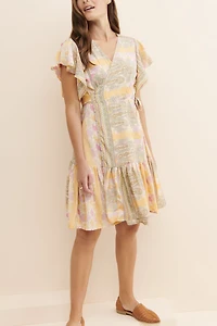 Raga Vienna Flutter Sleeve Dress