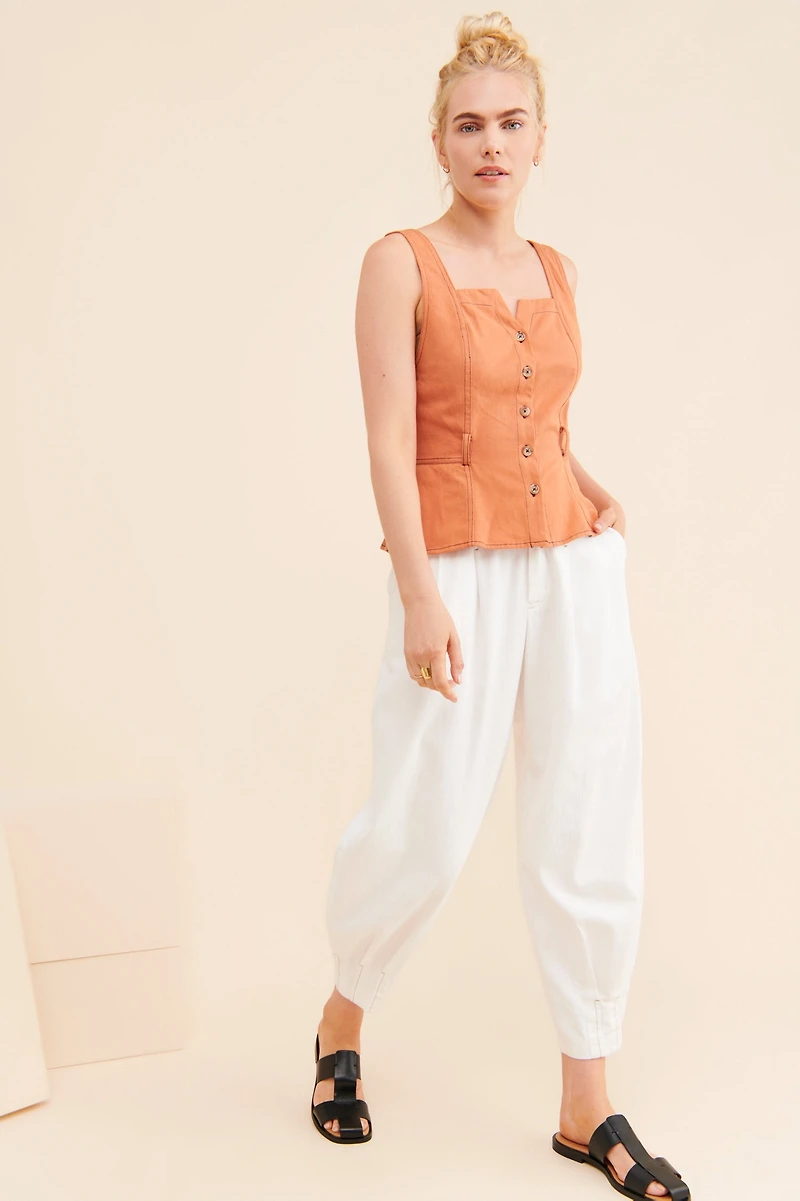 Current Air Buttondown Peplum Top