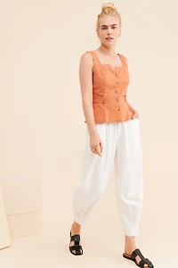 Current Air Buttondown Peplum Top