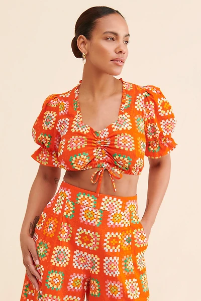 Rachel Antonoff Snyder Printed Crop Top