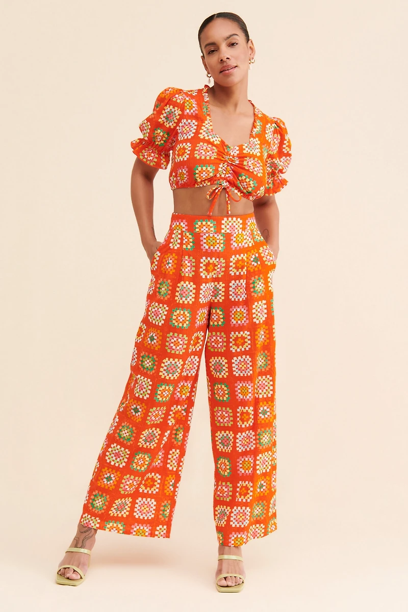 Rachel Antonoff Snyder Printed Crop Top