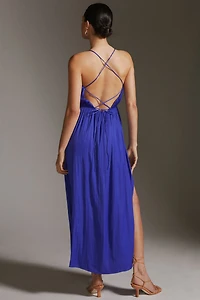 Halter Side-Slit Maxi Dress