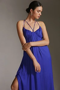 Halter Side-Slit Maxi Dress