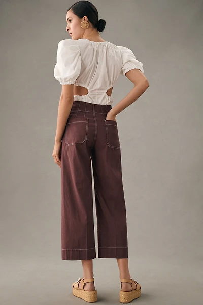 Maeve Colette Cropped Wide-Leg Pants