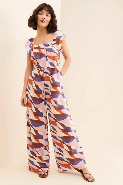 Du Paradis Abstract Wide Leg Jumpsuit