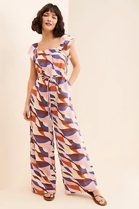 Du Paradis Abstract Wide Leg Jumpsuit