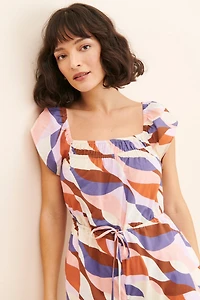 Du Paradis Abstract Wide Leg Jumpsuit
