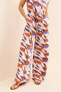 Du Paradis Abstract Wide Leg Jumpsuit
