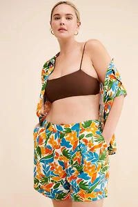Eloquii Tropical High Waisted Printed Shorts
