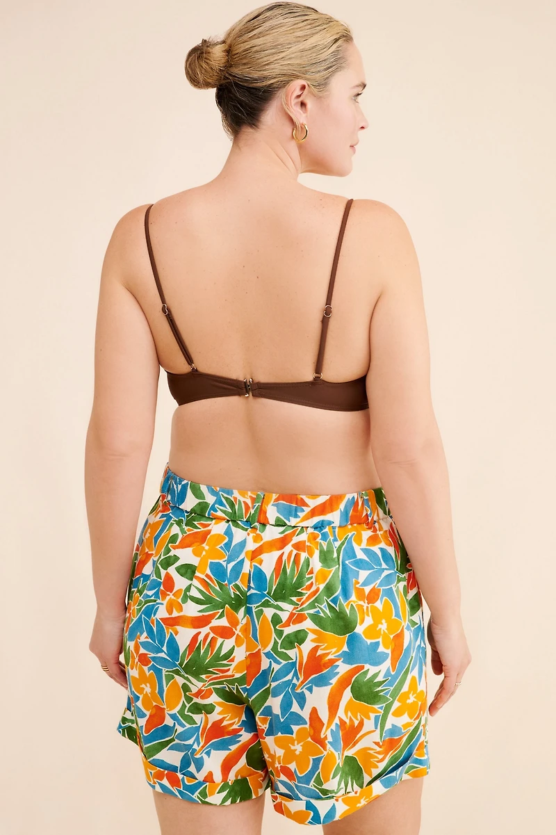 Eloquii Tropical High Waisted Printed Shorts