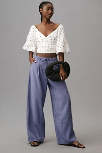 Maeve Seamed Wide-Leg Track Pants