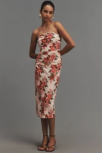 The Soleil Slim Strapless Ruched Dress