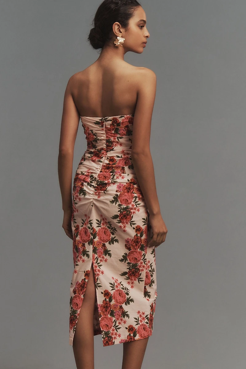 The Soleil Slim Strapless Ruched Dress