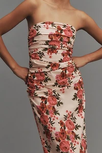 The Soleil Slim Strapless Ruched Dress