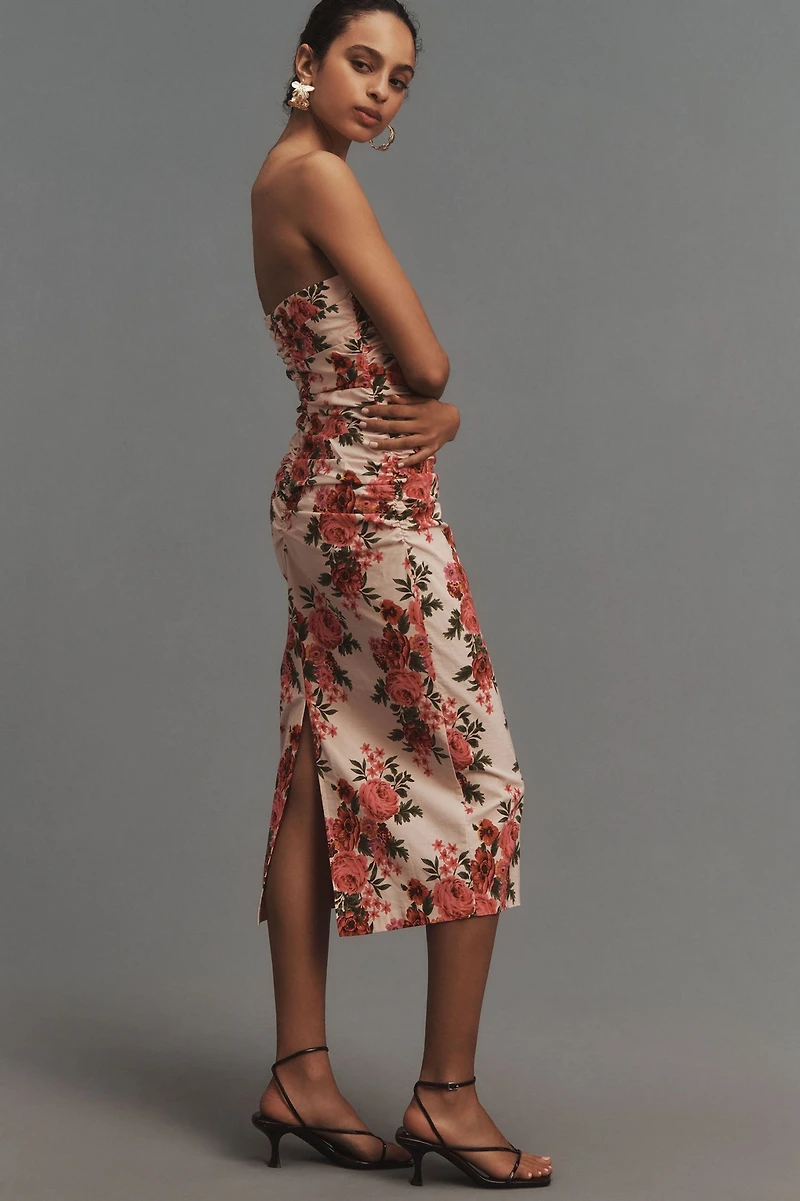 The Soleil Slim Strapless Ruched Dress