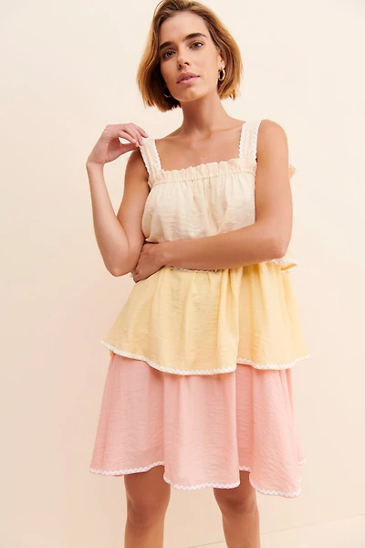 Free the Roses Colorblock Mini Dress