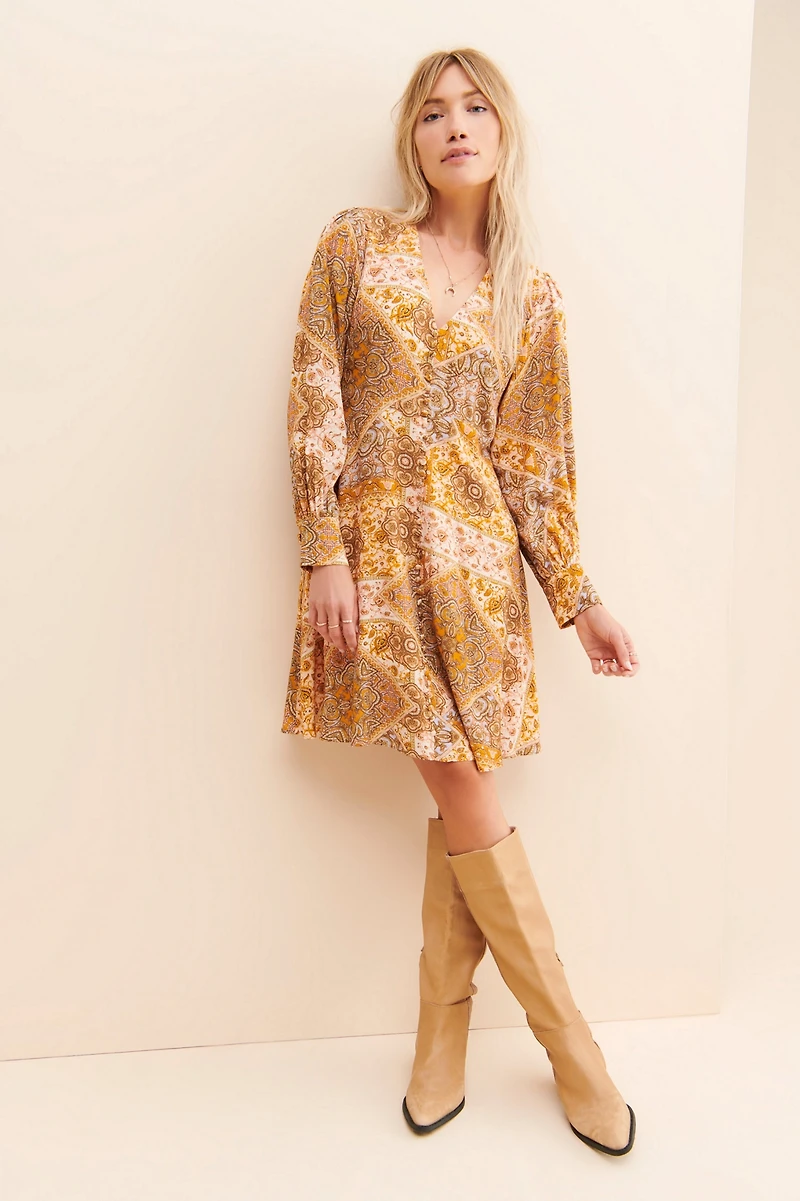 Kachel Zola Button Front Mini Dress