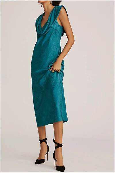Maeve Cowl Neck Slip Midi Dress