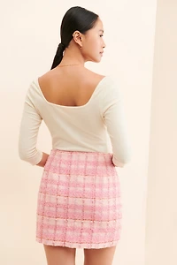 Endless Rose Plaid Tweed Skirt