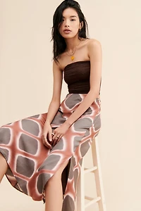 Ollari Geometric Slip Skirt