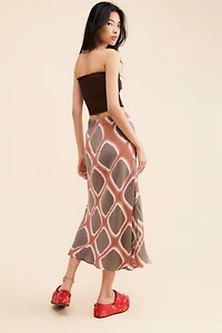 Ollari Geometric Slip Skirt