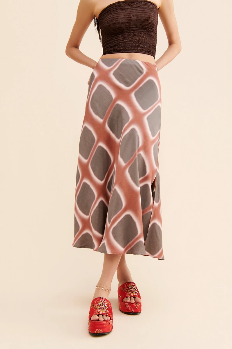 Ollari Geometric Slip Skirt