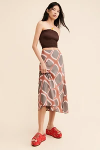 Ollari Geometric Slip Skirt
