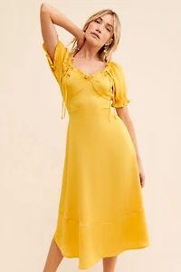 Current Air Ruffled Tie-Front Midi Dress