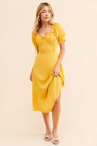 Current Air Ruffled Tie-Front Midi Dress