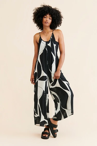 Sheer Printed Jumpsuit