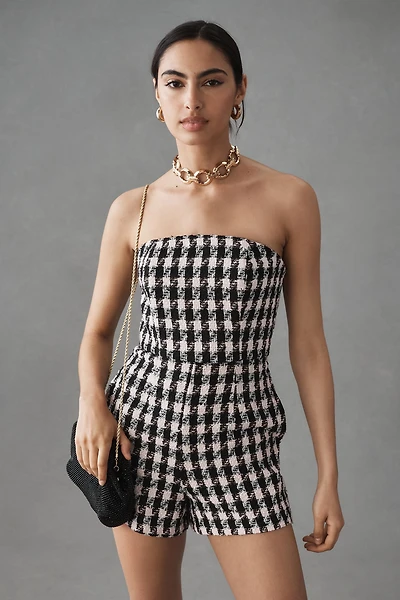 Hutch Strapless Tweed Romper