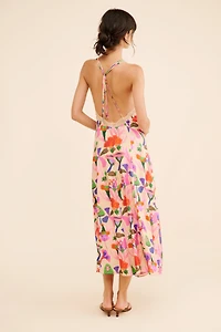 FARM Rio Fairies Sand Slip Midi Dress