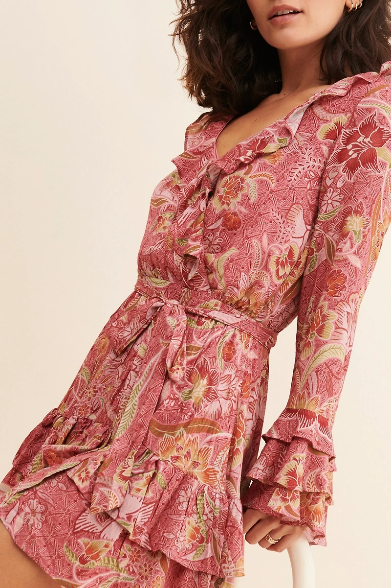 BTFL-Life Ruffle Neckline Mini Dress