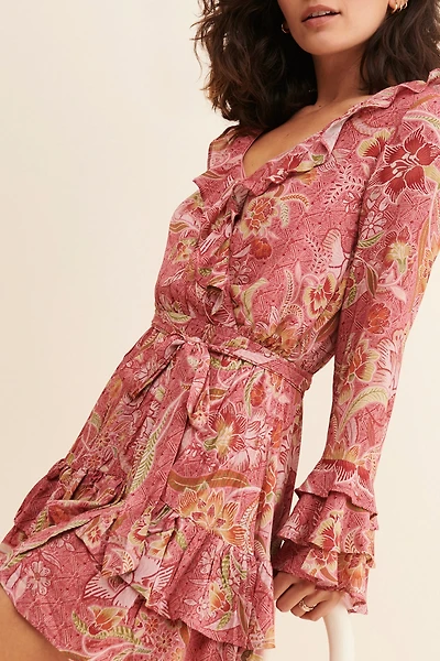 BTFL-Life Ruffle Neckline Mini Dress