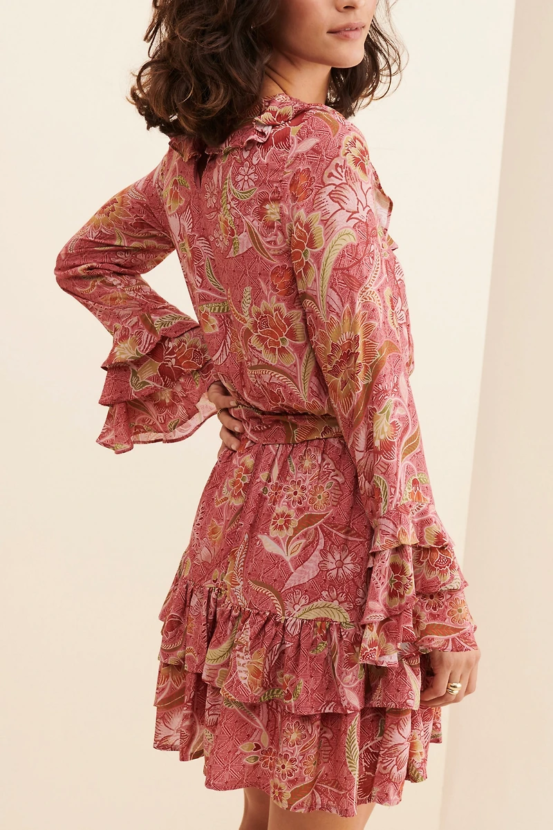 BTFL-Life Ruffle Neckline Mini Dress