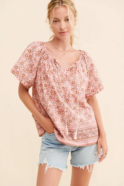 Faherty Florence Floral Blouse