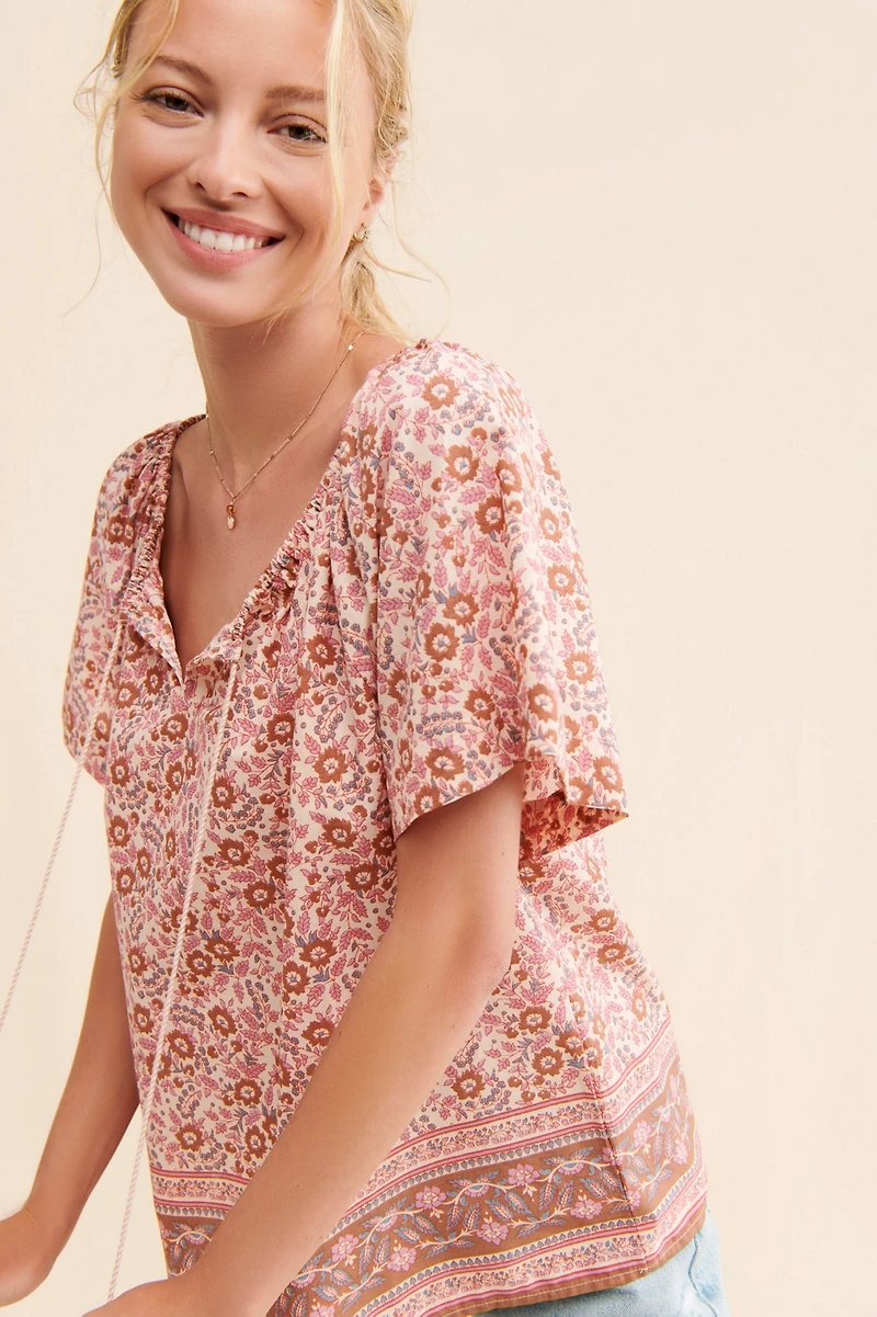 Faherty Florence Floral Blouse