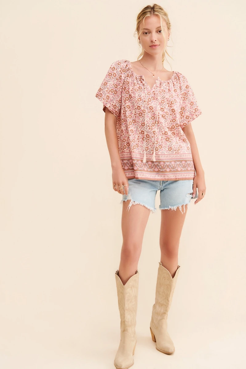 Faherty Florence Floral Blouse