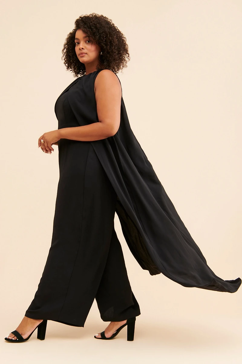 Eloquii Cape Wide Leg Jumpsuit