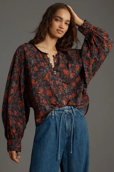 Pilcro The Sidney Batwing Blouse: Button Loop Edition