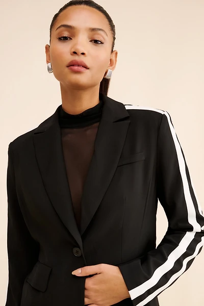 Flat White Racer Stripe Blazer
