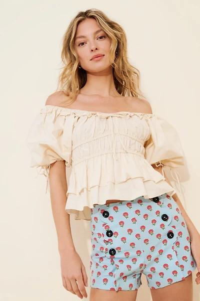 Maeve Tailored Scallop Shorts