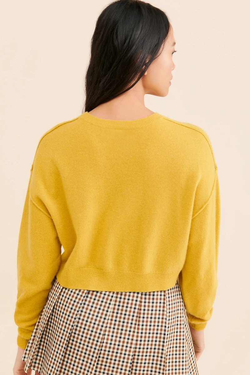 Pilcro The Alani Cropped Cashmere Crew-Neck Sweater
