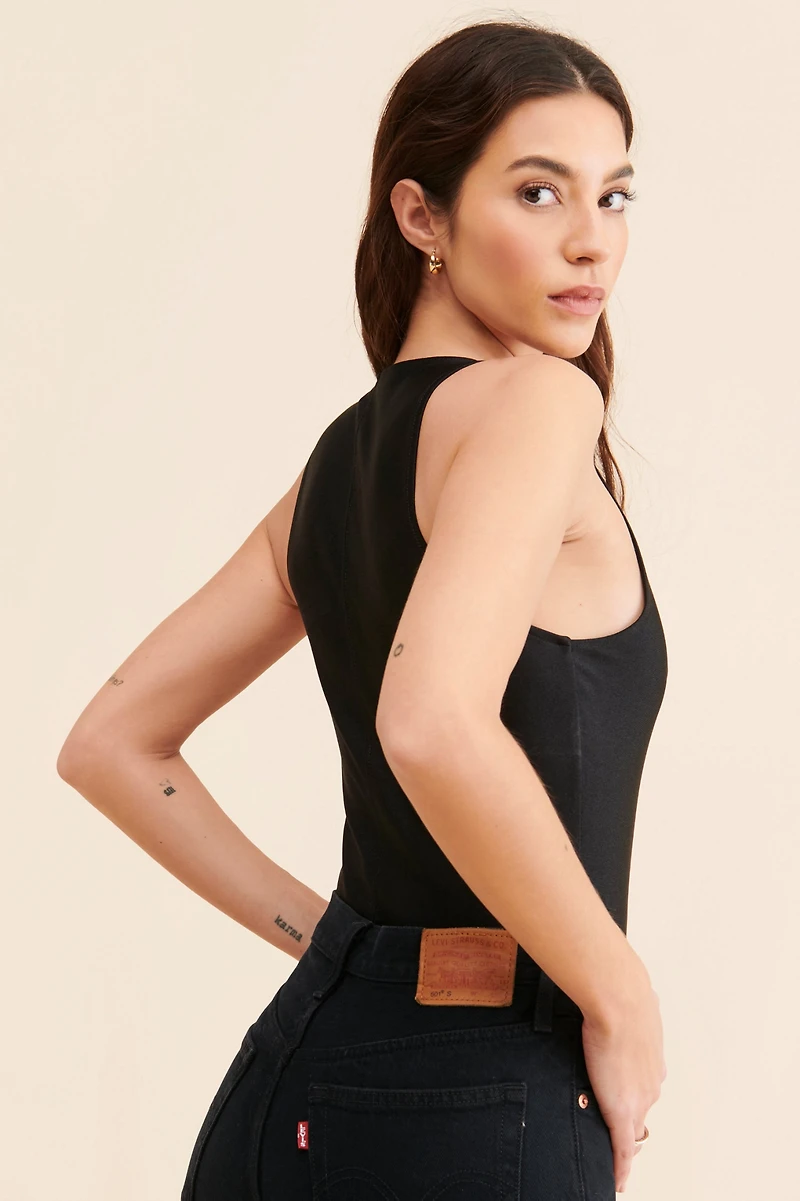 Good American High-Neck Disco Bodysuit