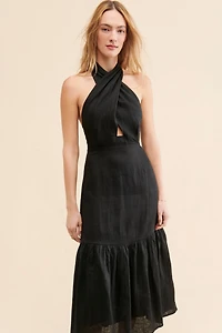 Little Lies Amelie Halter Linen Dress