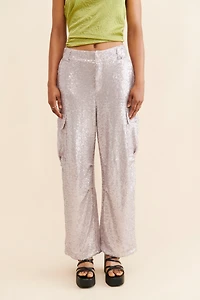 Sequin Cargo Pants