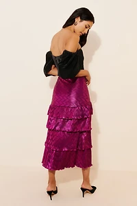 Saylor Amaya Metallic Midi Skirt