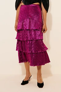 Saylor Amaya Metallic Midi Skirt